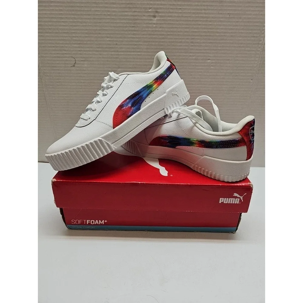 PUMA‎ Carina Tie Dye Espadrilles Women's Sneakers White/Metallic Silver Size 9